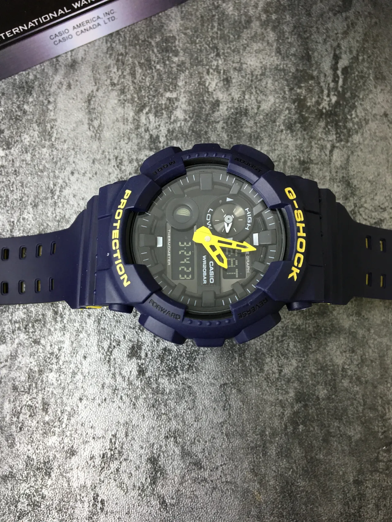 Casio G-Shock GA-100 Blue and Yellow Sports Watch 5