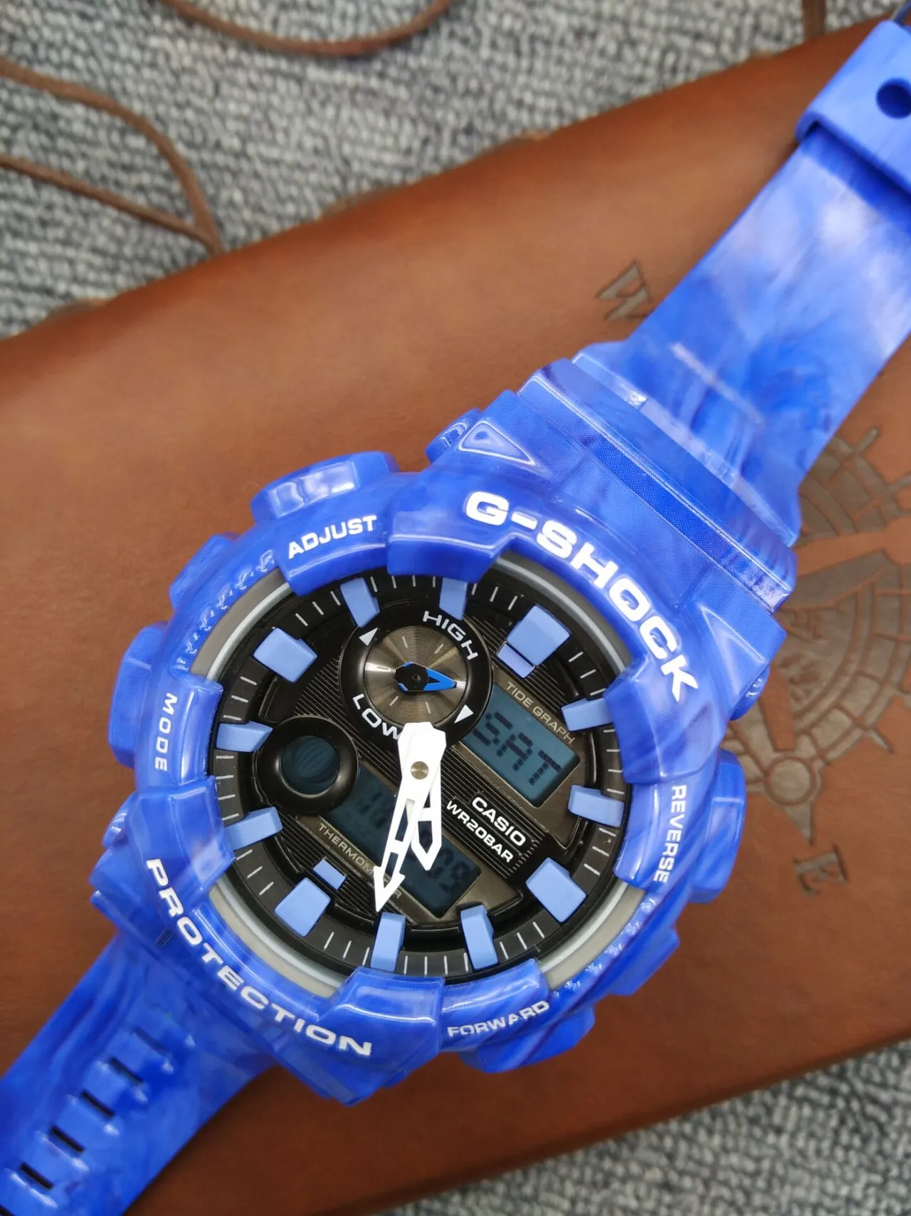 Casio G-Shock GA-100 Serie Reloj Deportivo Azul Translúcido 12
