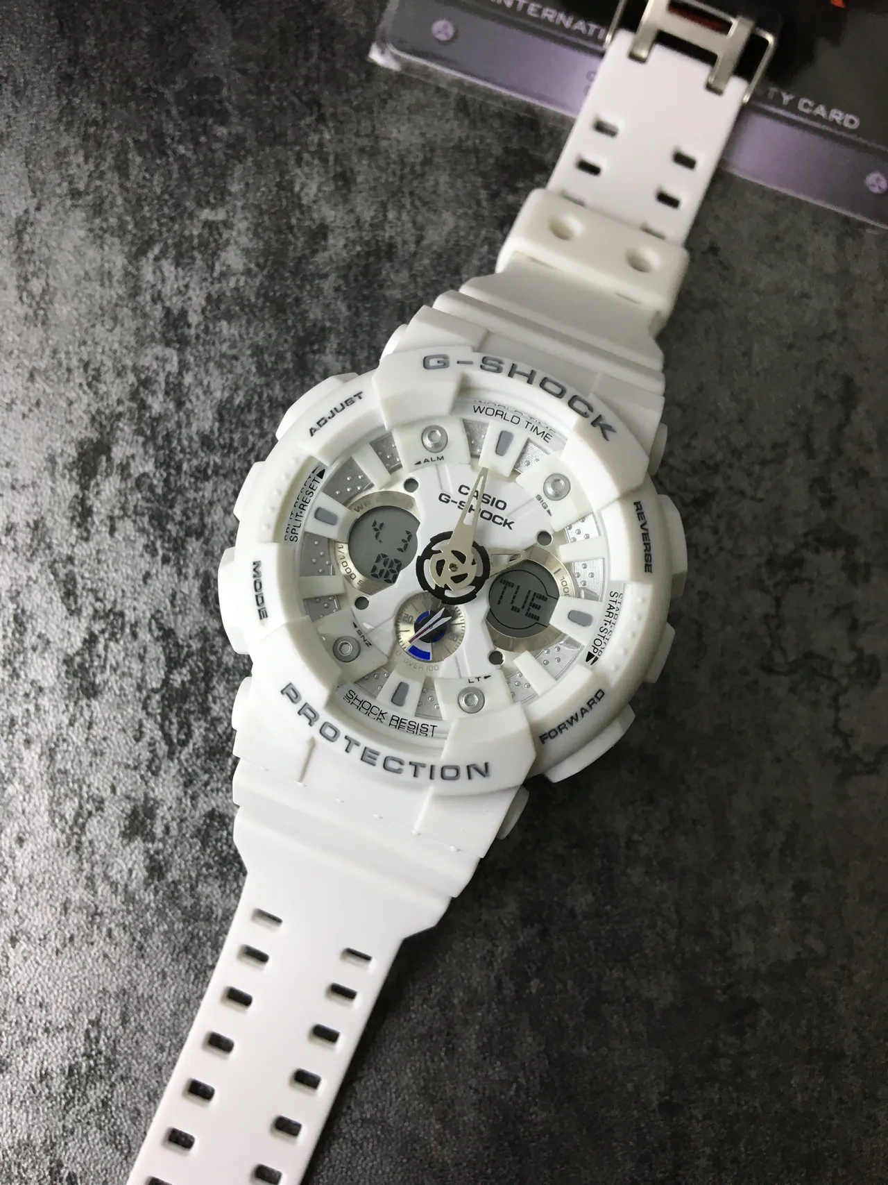 Casio G-Shock GA-100 أبيض متين تناظرية رقمية ساعة رياضية 5