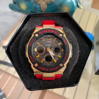 Casio G-Shock GA-2100 Gold and Red Sports Watch