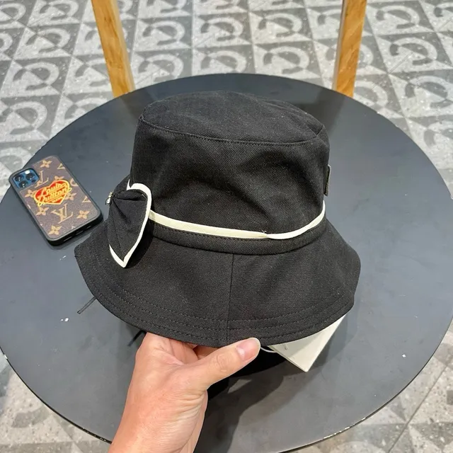 Celine Black Woven Cotton Bucket Hat 8