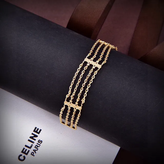 Celine Triomphe Multi-Chain Cross Motif bracelet 2