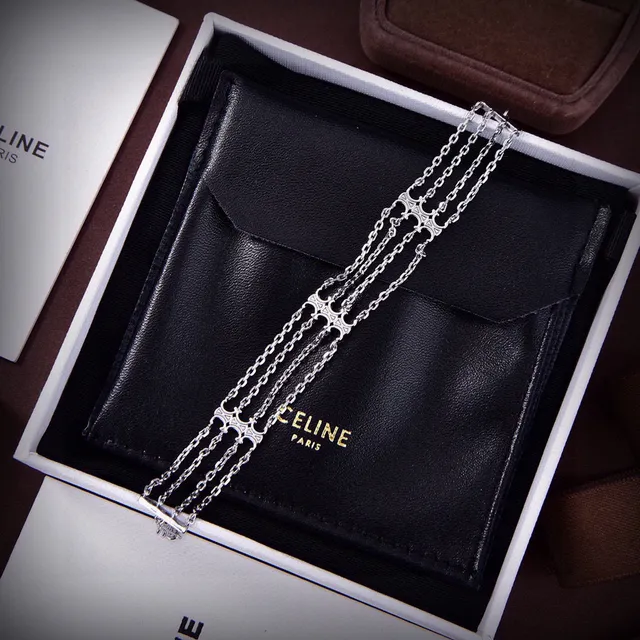 Celine Triomphe Multi-Chain Cross Motif bracelet 4