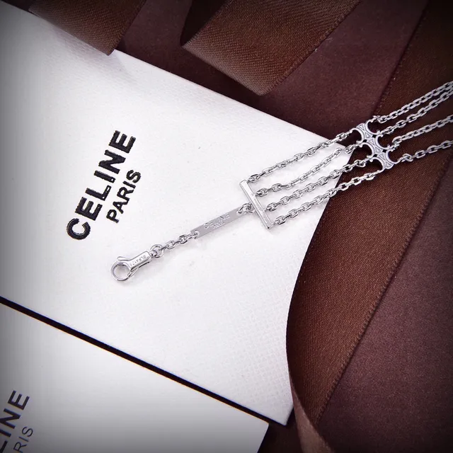 Celine Triomphe Multi-Chain Cross Motif bracelet 5