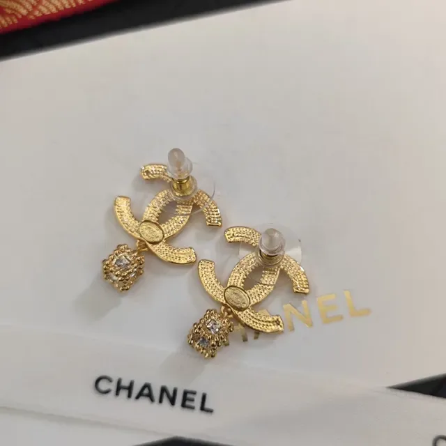 Chanel ফ্যাশন জুয়েলরি চেইন CC ক্রিস্টাল ড্রপ ইয়ারিংস 6