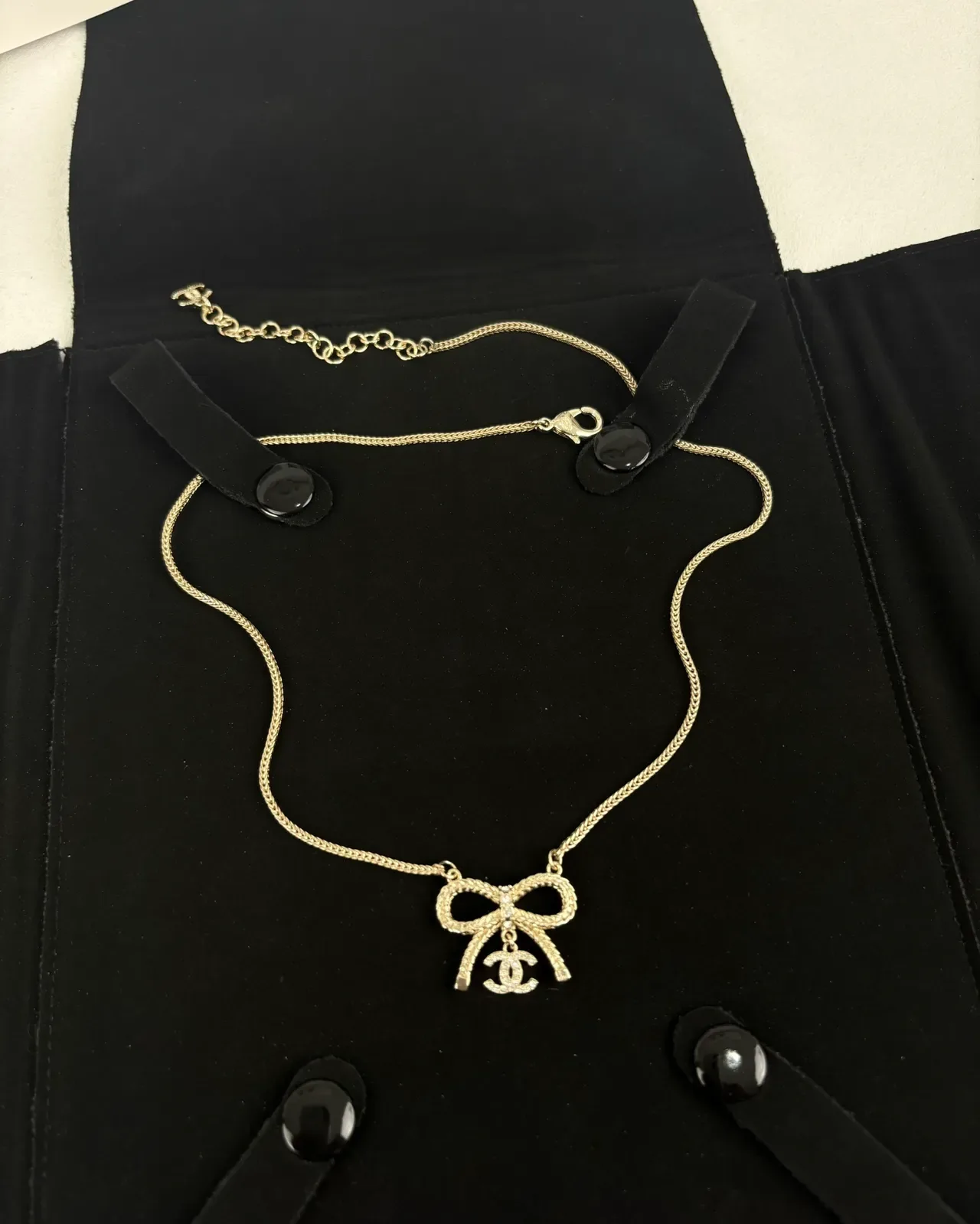 Chanel Bow Pendant Gold-Tone Chain Necklace 9