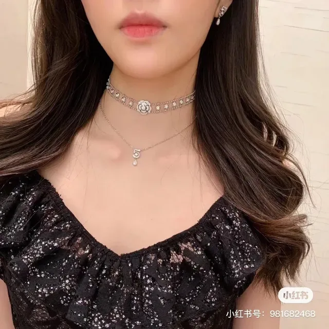 香奈儿山茶花双层链水晶项链 8