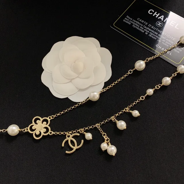 Chanel Camellia Pearl Layered Gold-Tone Chain Necklace 3
