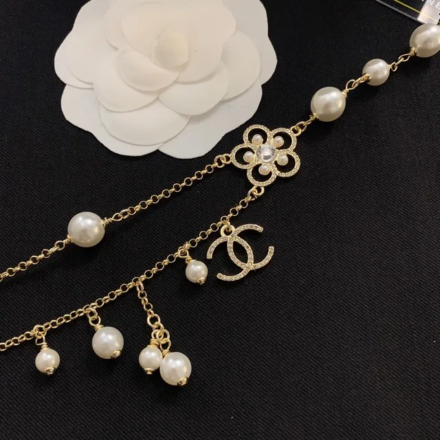 Chanel Camellia Pearl Layered Gold-Tone Chain Necklace 4