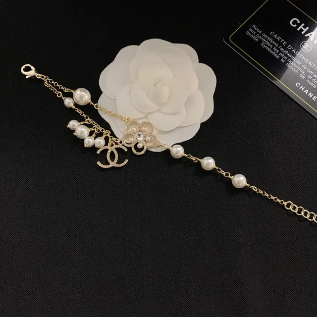 Chanel Camellia Pearl Layered Gold-Tone Chain Necklace 5