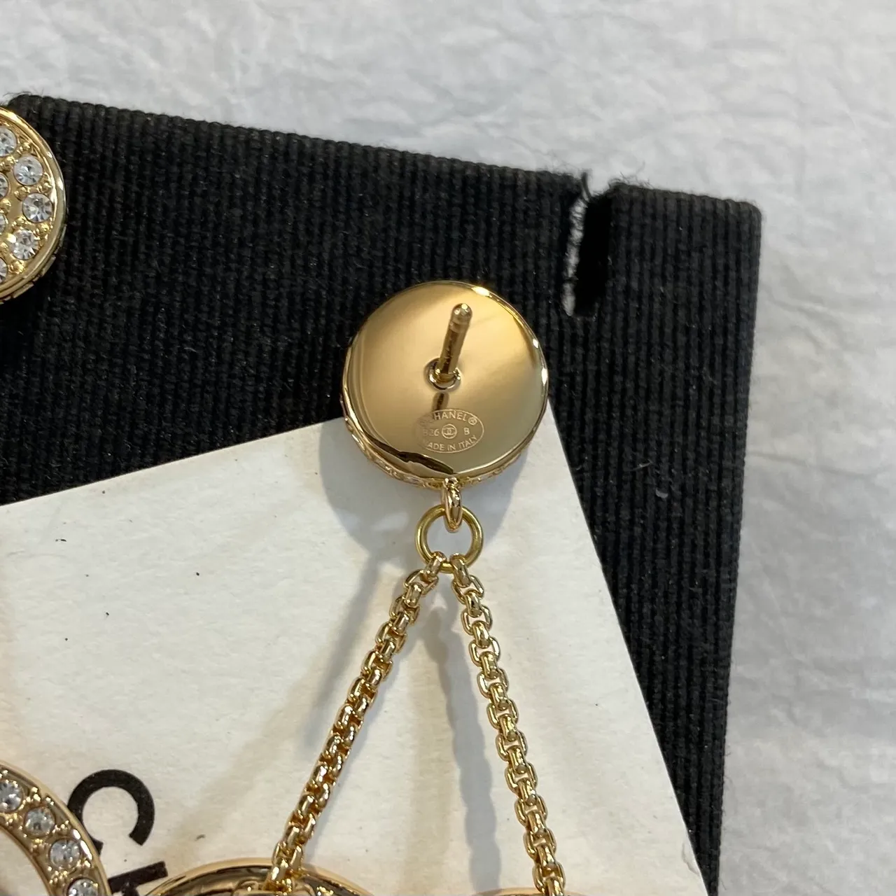 Chanel CC Chain Pavé Crystal boucles d'oreilles pendantes 2