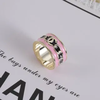 خانيل CC Chain خاتم واسع وردي وأسود إسمل