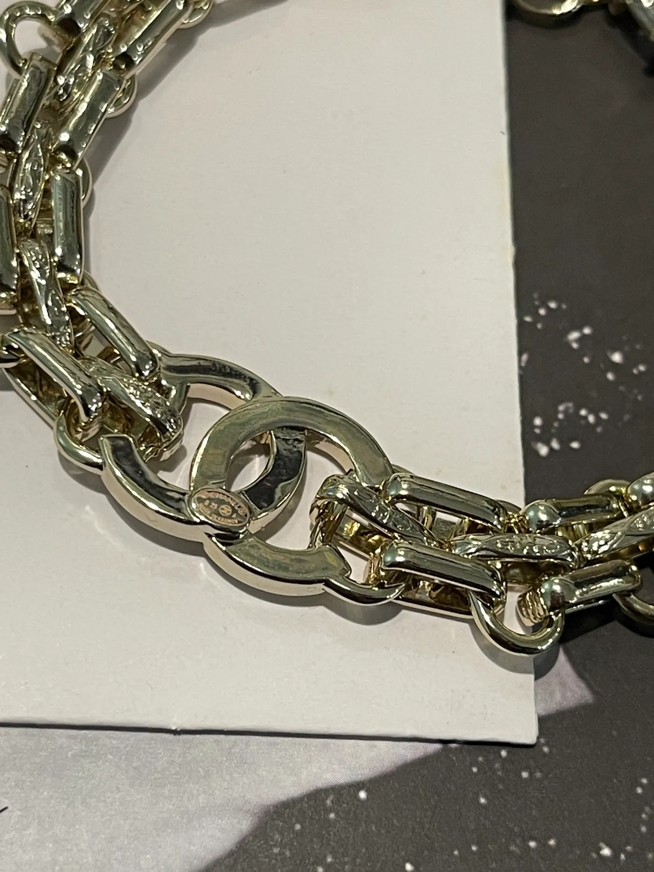 Chanel سوار سلسلة CC مزين بالكريستال 6