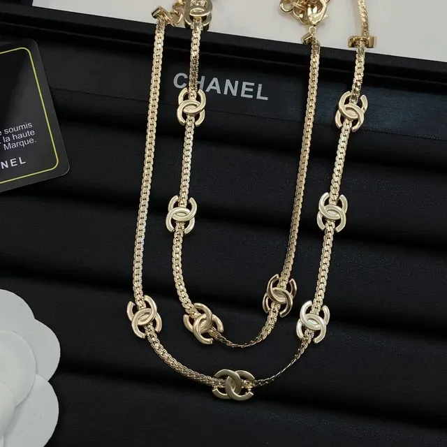 Chanel Double Chain Interlocking CC Logo Necklace 5