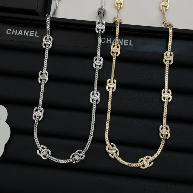 Chanel Double Chain Interlocking CC Logo Necklace 6