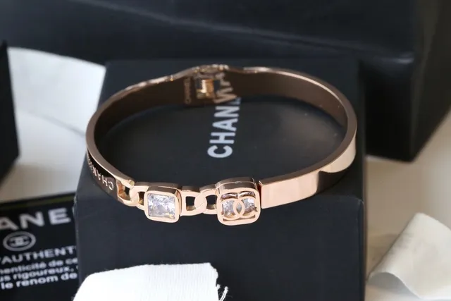 Chanel Square-Link Crystal CC Bangle Bracelets 2