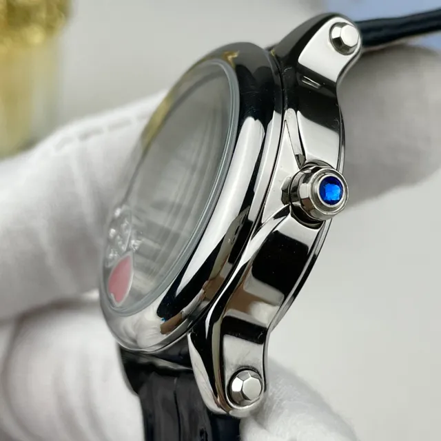 Chopard قلوب سعيدة لون فضي وجه أبيض قلب أحمر ميكانيكية 5