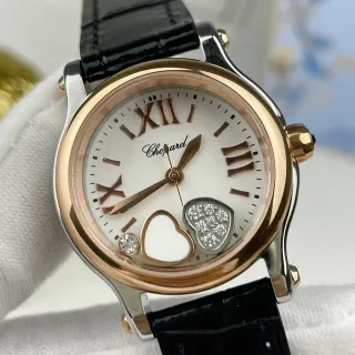 Chopard Happy Hearts White Dial Rose Gold Two-Tone Mechanical Watch