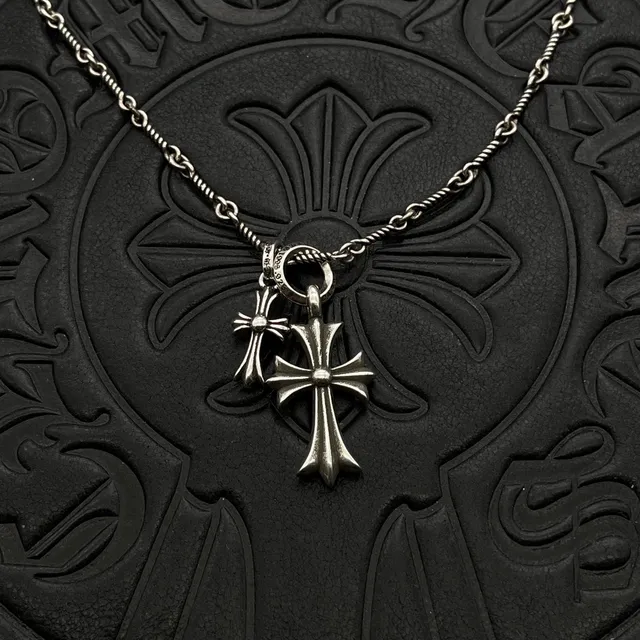 Chrome Hearts 十字吊坠项链 银色调球链项链 3
