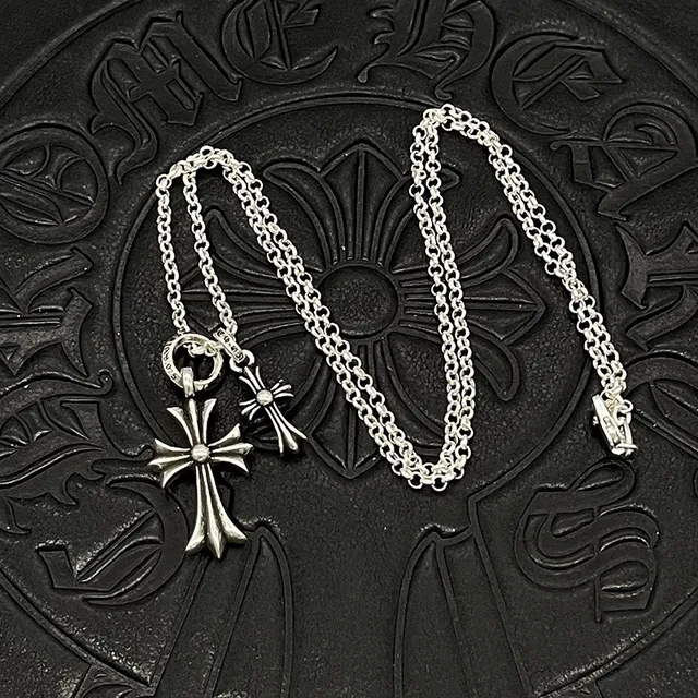 Chrome Hearts 十字吊坠项链 银色调球链项链 4