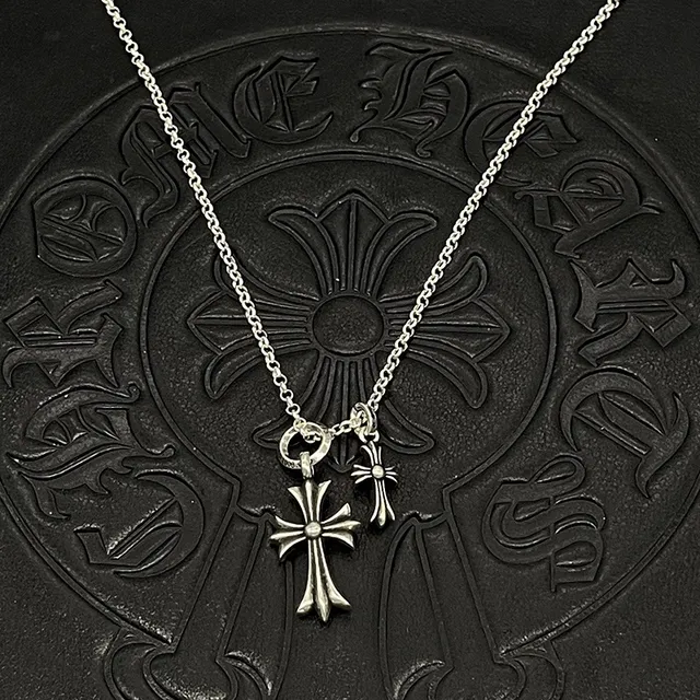 Chrome Hearts 十字吊坠项链 银色调球链项链 5