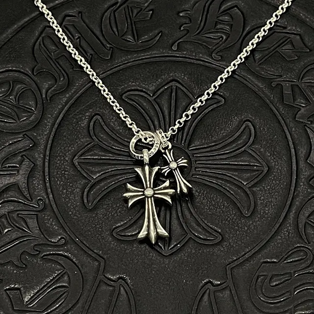 Chrome Hearts 十字吊坠项链 银色调球链项链 6