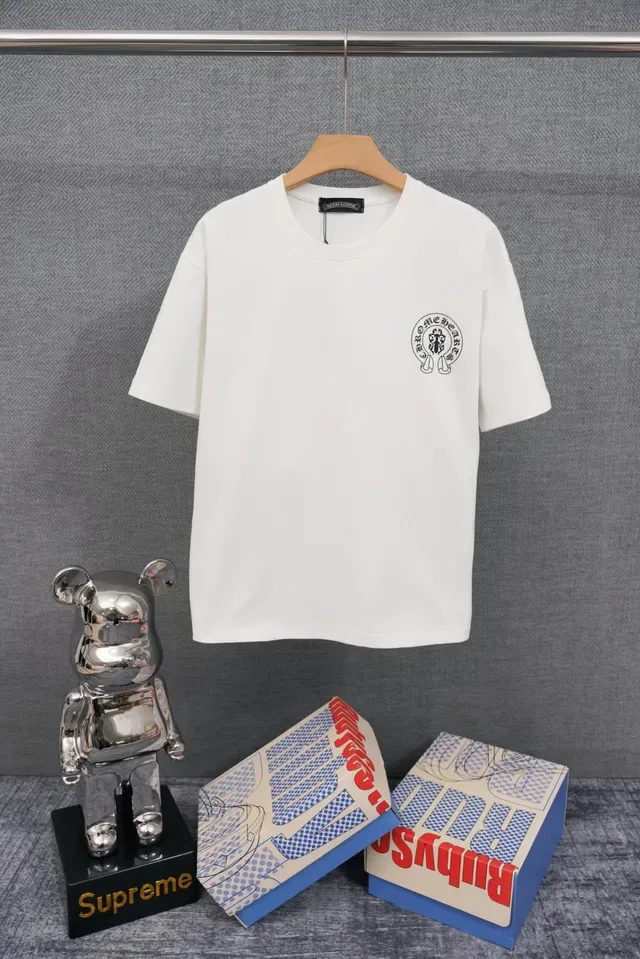 Chrome Hearts تي شيرت أسود بطباعة العلم 3