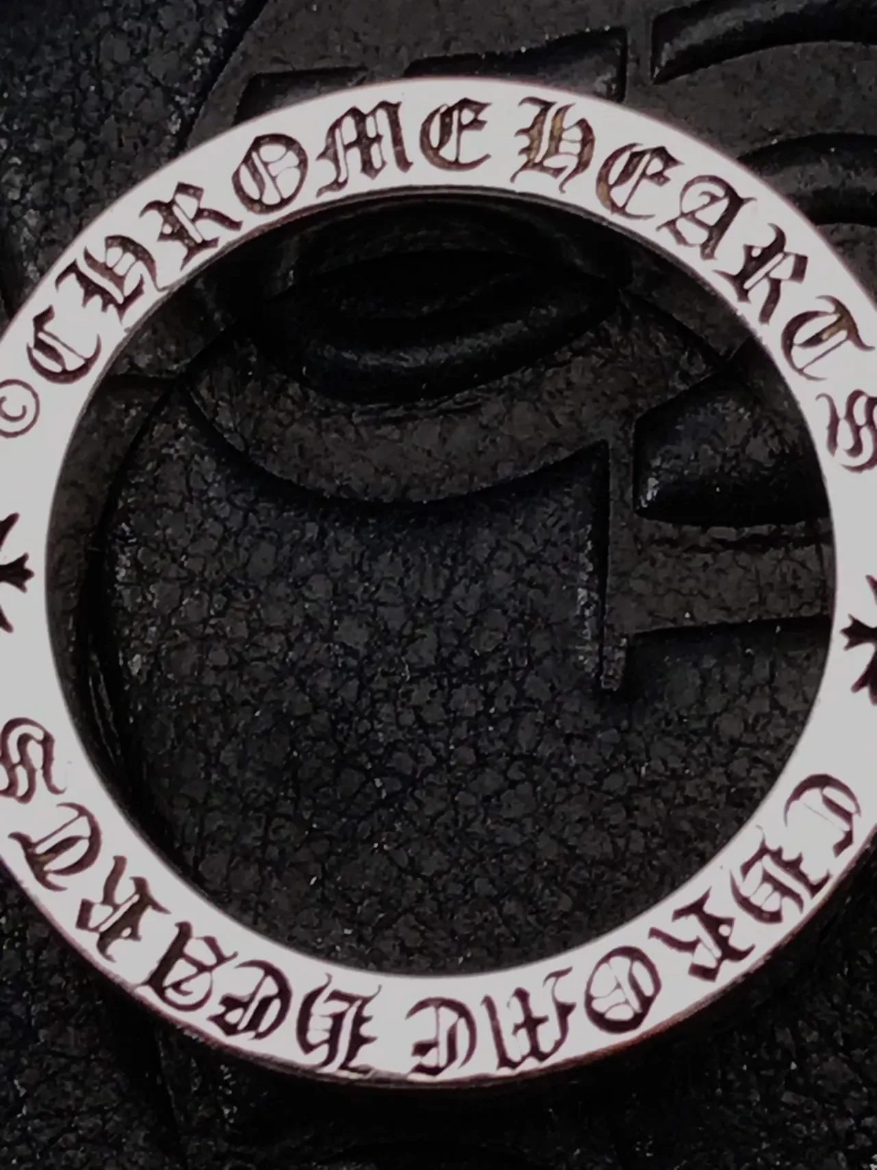 Chrome Hearts Forge Engraved Oxidized Silver Ring 6
