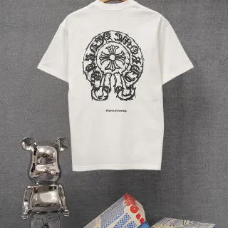 Chrome Hearts ग्राफिक प्रिंट क्रू नेक टी-शर्ट