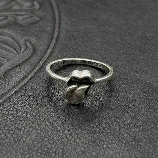 Chrome Hearts Lips Sculpted Oxidized Silver Ring