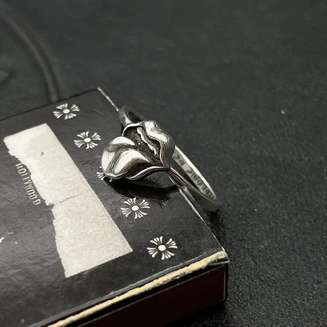 Chrome Hearts Lips Sculpted Oxidized Silver Ring 4