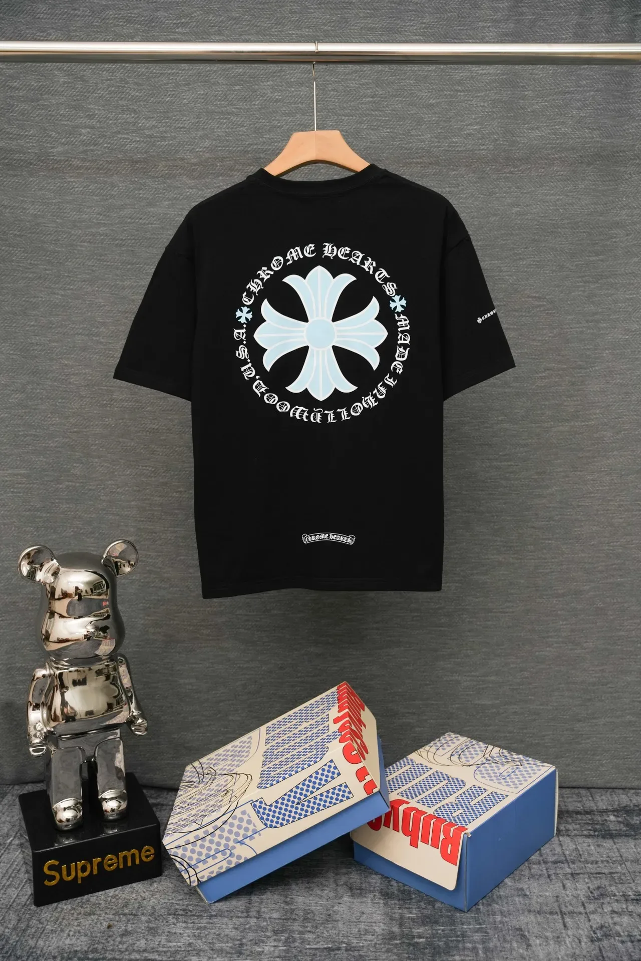 T-shirt à poche Chrome Hearts noir au logo croix brodé 2
