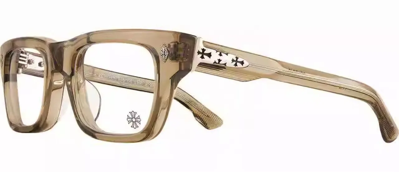 Chrome Hearts Rectangular Glossy Black Acetate Optical Glasses 5