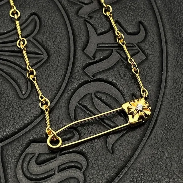 Chrome Hearts 安全别针花朵金银坠饰 扭绳链项链 4