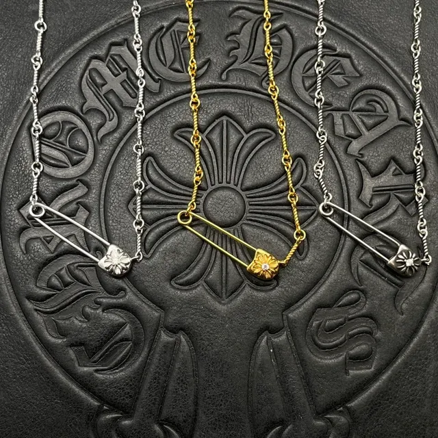 Chrome Hearts 安全别针花朵金银坠饰 扭绳链项链 6