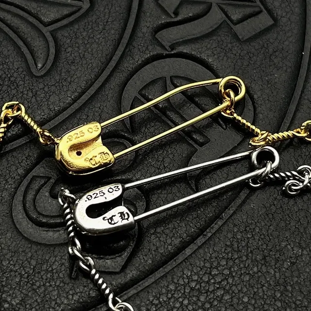 Chrome Hearts 安全别针花朵金银坠饰 扭绳链项链 7