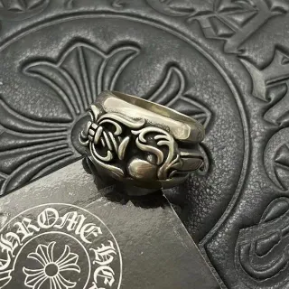 Chrome Hearts Scrollwork Wide Band Ring