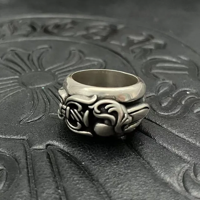 Chrome Hearts ভলিউট চওড়া ব্যান্ড আংটি 4