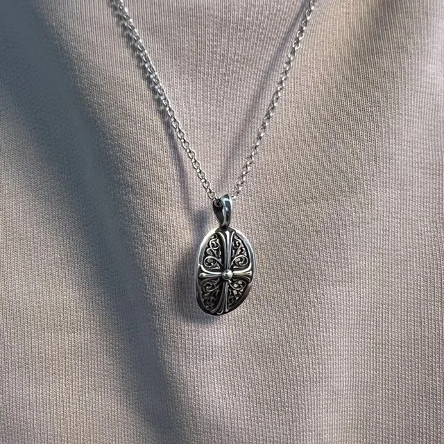 Chrome Hearts Silver Ornate Filigree Cross Motif Necklace 5