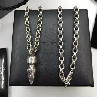 Chrome Hearts स्पाइक पेंडेंट नेकलेस सिल्वर टोन मेटल