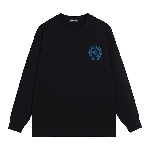 Chrome Hearts Triple Cross Graphic Black Blue Long-Sleeve T-Shirt 8