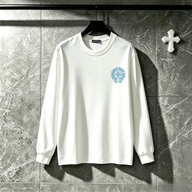 Chrome Hearts Triple Cross Graphic Black Blue Long-Sleeve T-Shirt 12