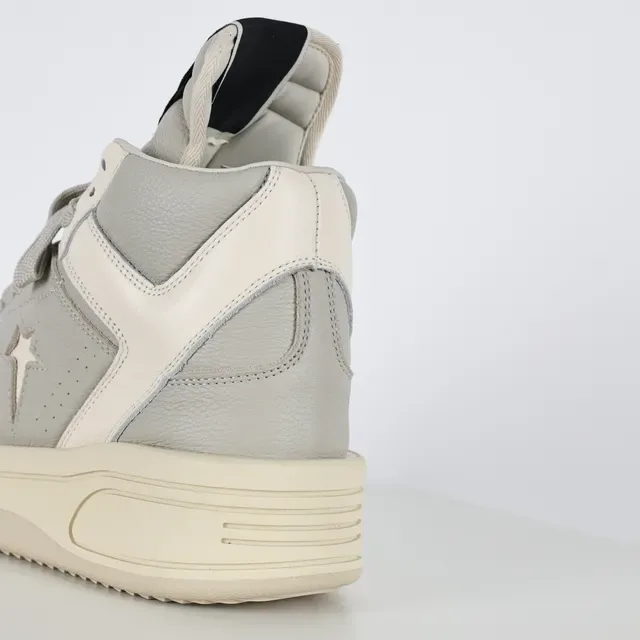 Converse Gray Beige High-Top Leather-Paneled Lifestyle Sneakers 4
