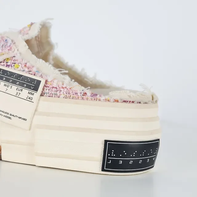 Converse Tênis Lifestyle Multicolor Beige com Parte Superior de Tweed e Detalhe de Borda Desfiada 4