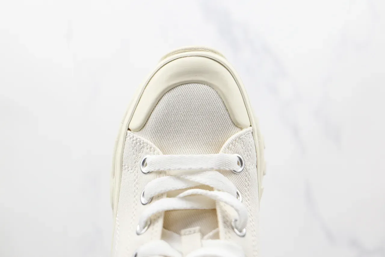Converse Blancos Rojos High-Top Canvas Plataforma Suela Chunky Sneakers 6