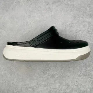 Crocs Echo أسود أبيض منصة قابلة للتعديل حزام قابل للتعديل كلوج
