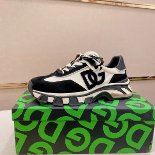 DC Shoes Black Beige Sole Mixed-Material Upper Chunky Sneakers