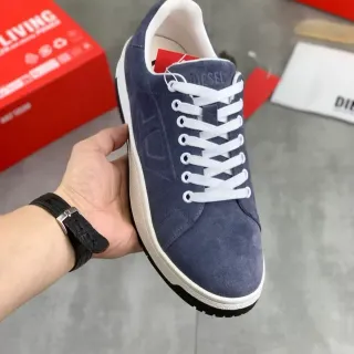 Diesel Navy Suede Low-Top Lifestyle Sneakers