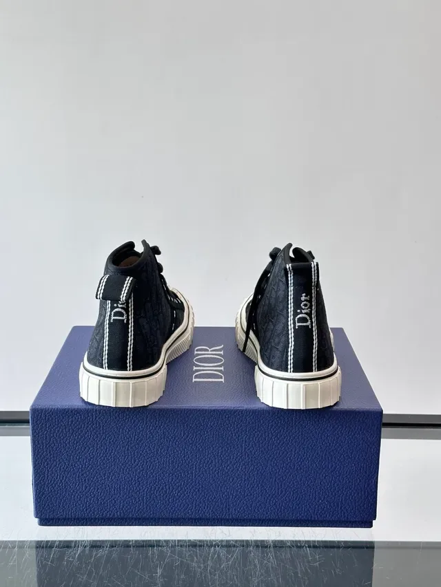 Dior B23 Black Monogram High-Top Lifestyle Sneakers 3