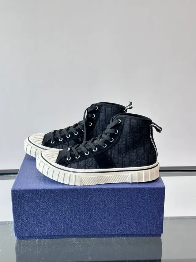 Dior B23 Black Monogram High-Top Lifestyle Sneakers 5